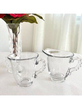 Vintage Cream and Sugar Bowl Imperial Glass Candlewick